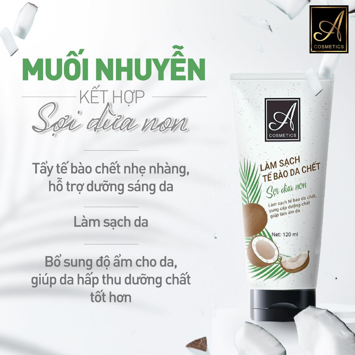 sự kết hợp giữa sợi dừa và muối nhuyễn