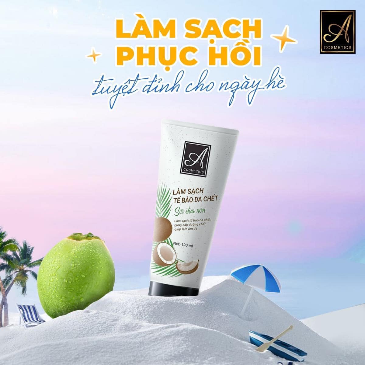tẩy da chết sợi dừa non a cosmetics