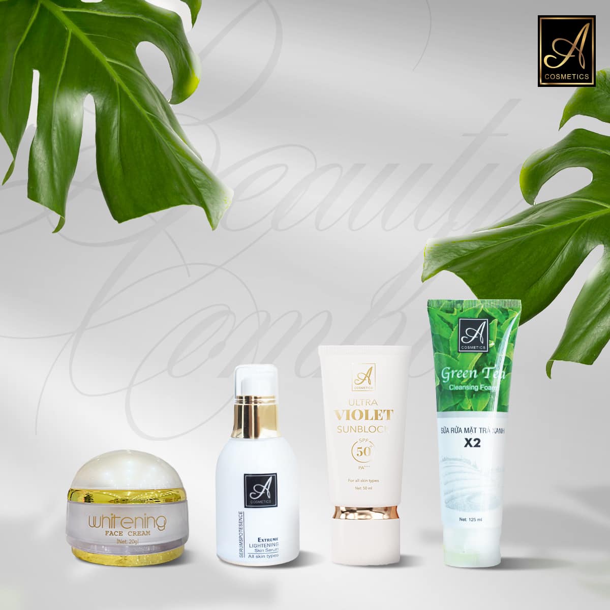 combo dưỡng da với sản phẩm Serum Spot Esence A Cosmetics