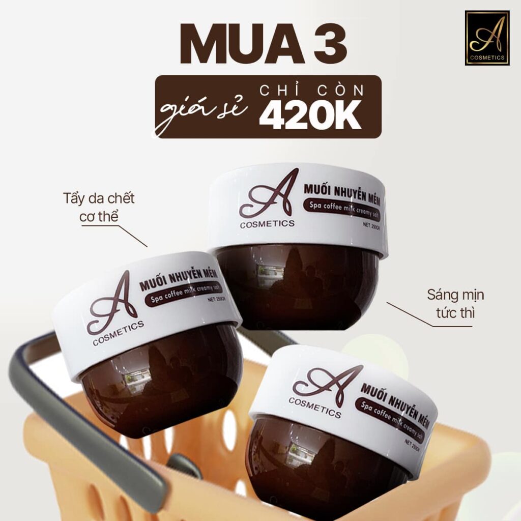 giá của tẩy tế bào chết muối nhuyễn mềm a cosmetics