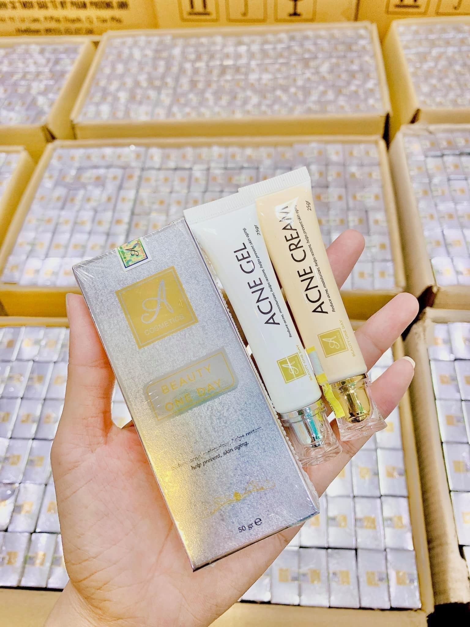 bộ đôi kem trị mụn a cosmetics