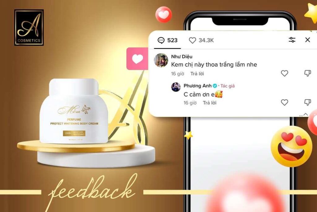 feedback kem body mềm a cosmetics