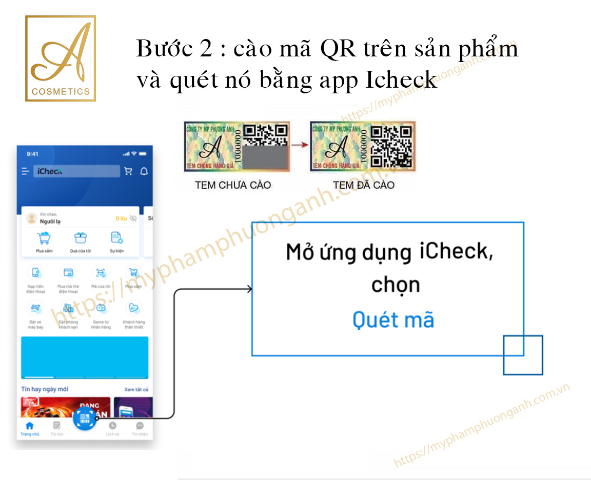 hướng dẫn phân biệt mỹ phẩm Phương Anh [A Cosmetics] thật giả